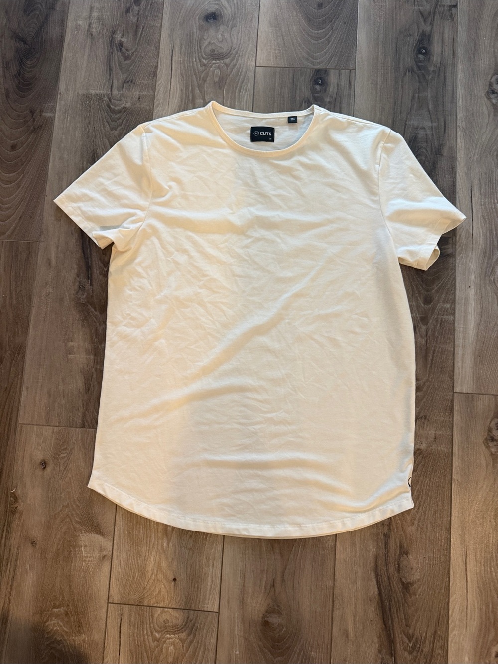 Cuts Clothing Cream Short Sleeve Crew Neck T-Shirt